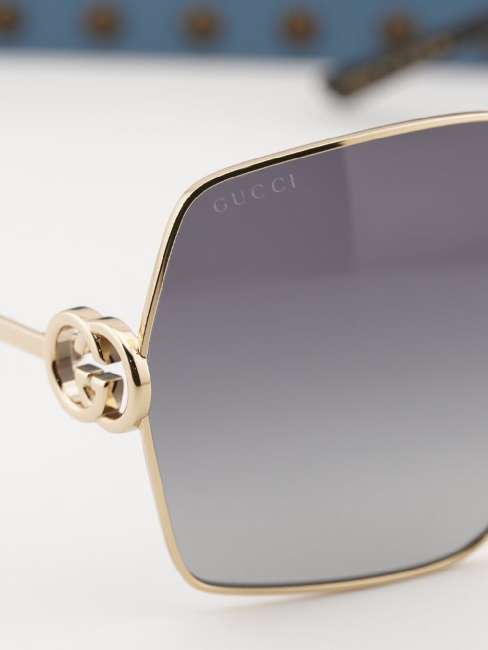 Gucci GG2163S 001 Square Sunglasses - Gold/Grey Gradient - Picture 6 of 11